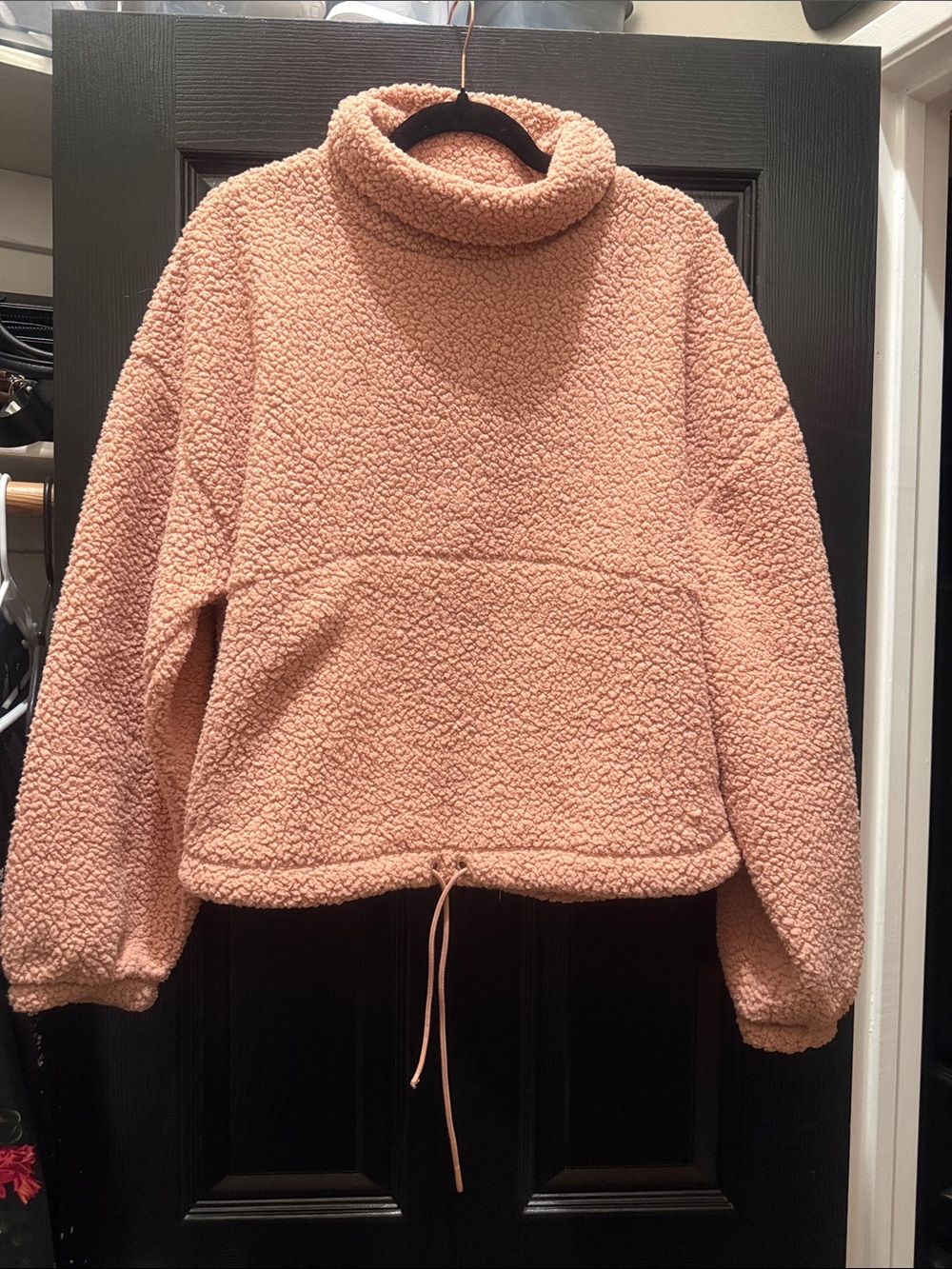 Old Navy Plush Turtleneck Teddy Jacket - Peach